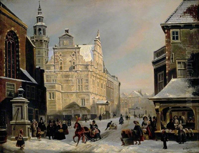 Town Hall, The Hague Oil Painting by Carel Jacobus Behr