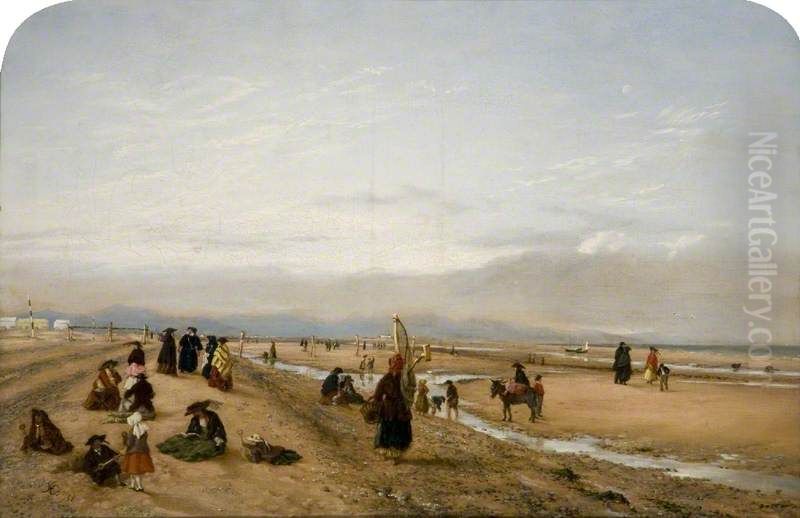 On The Sands At Rhyl, North Wales Oil Painting by Hopkins Horsley Hobday Horsley