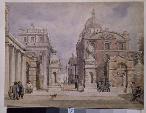 Greenwich Hospital Oil Painting by David Cox Jr.