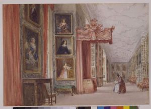 Interior de la galeria Hardwick Hall, Derbyshire