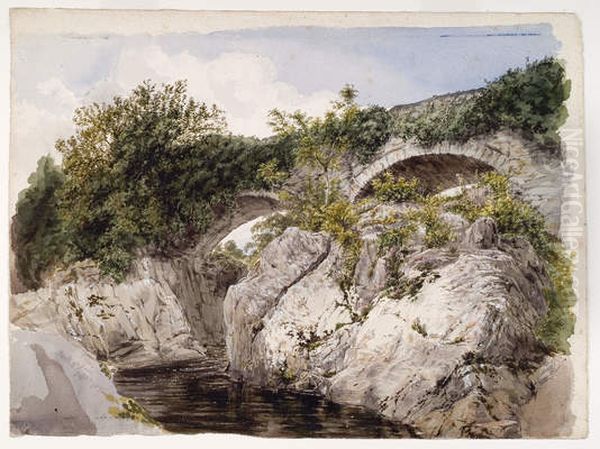 Pont-y-Pair near Bettws-y-Coed, North Wales Oil Painting by Hopkins Horsley Hobday Horsley