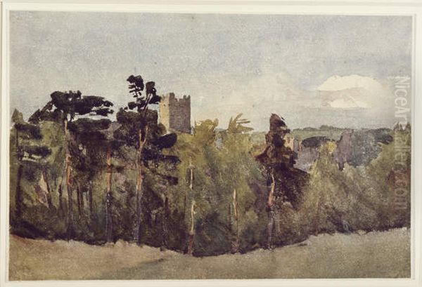 Richmond Castle, Yorkshire Oil Painting by George Haydock Dodgson