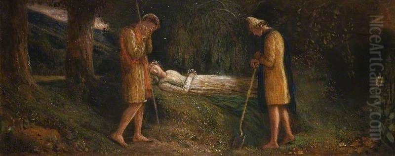 Imogen and the Shepherds Oil Painting by James Smetham