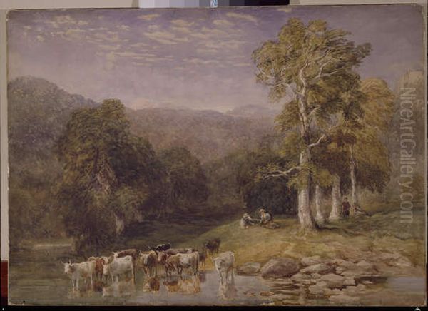 On the Llugwy Oil Painting by David Cox Jr.