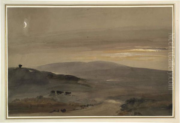 Moorland Landscape at Twilight Oil Painting by George Bryant Campion