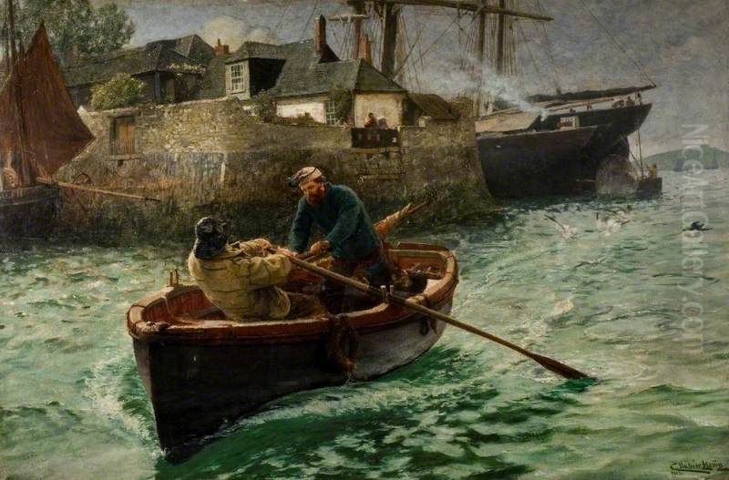 Homeward Oil Painting by Charles Napier Hemy