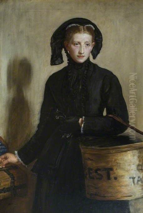 A Widow's Mite Oil Painting by Sir John Everett Millais