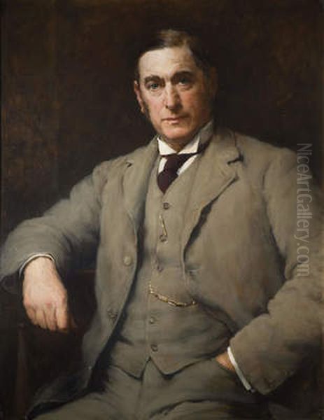 Portrait of Alderman Charles Gabriel Beale Oil Painting by Walter William Ouless