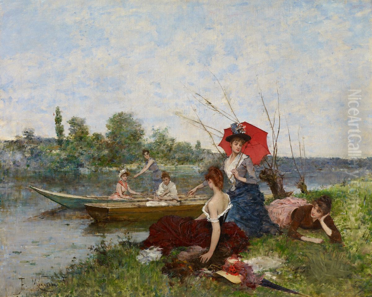 Boating Oil Painting by Francisco Miralles Galup