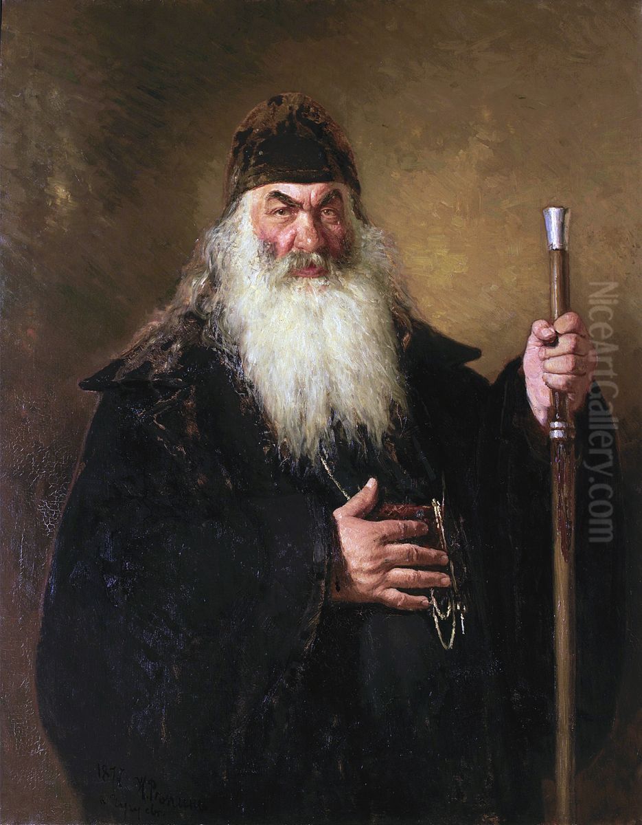 Portrait of An Archdeacon Oil Painting by Repin Iliya