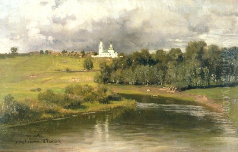 <<Vid sela Varvarina>> Oil Painting by Repin Iliya