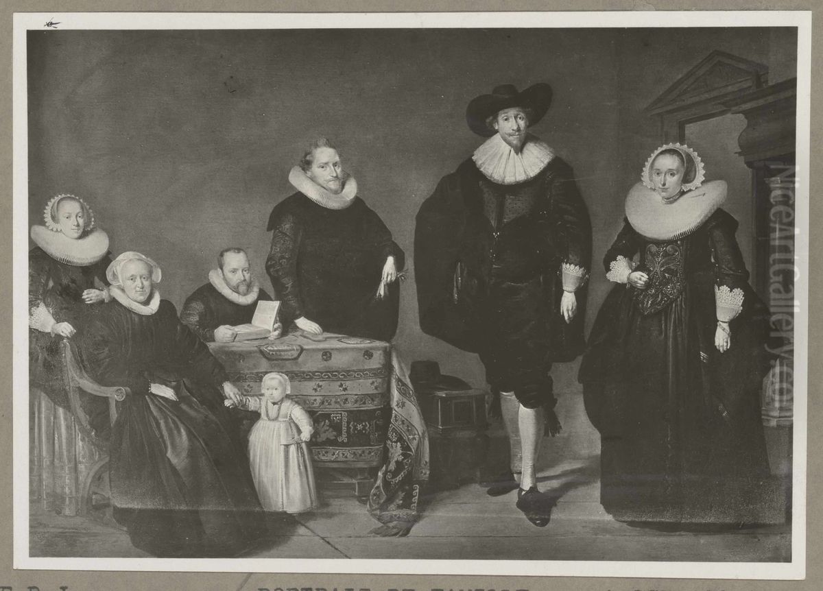 Portrait of a Family Oil Painting by Pieter Codde