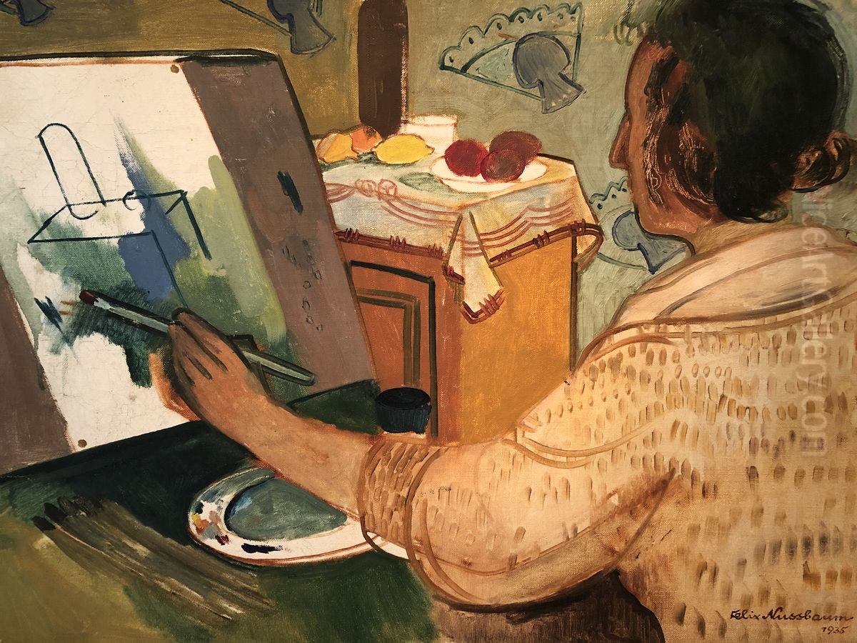 Felka an der Staffelei Oil Painting by Felix Nussbaum