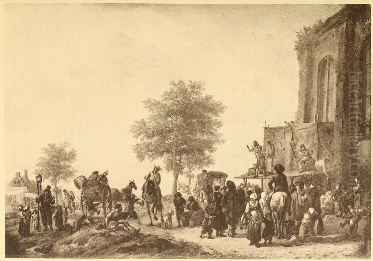 Conjurors Oil Painting by Philips Wouwerman