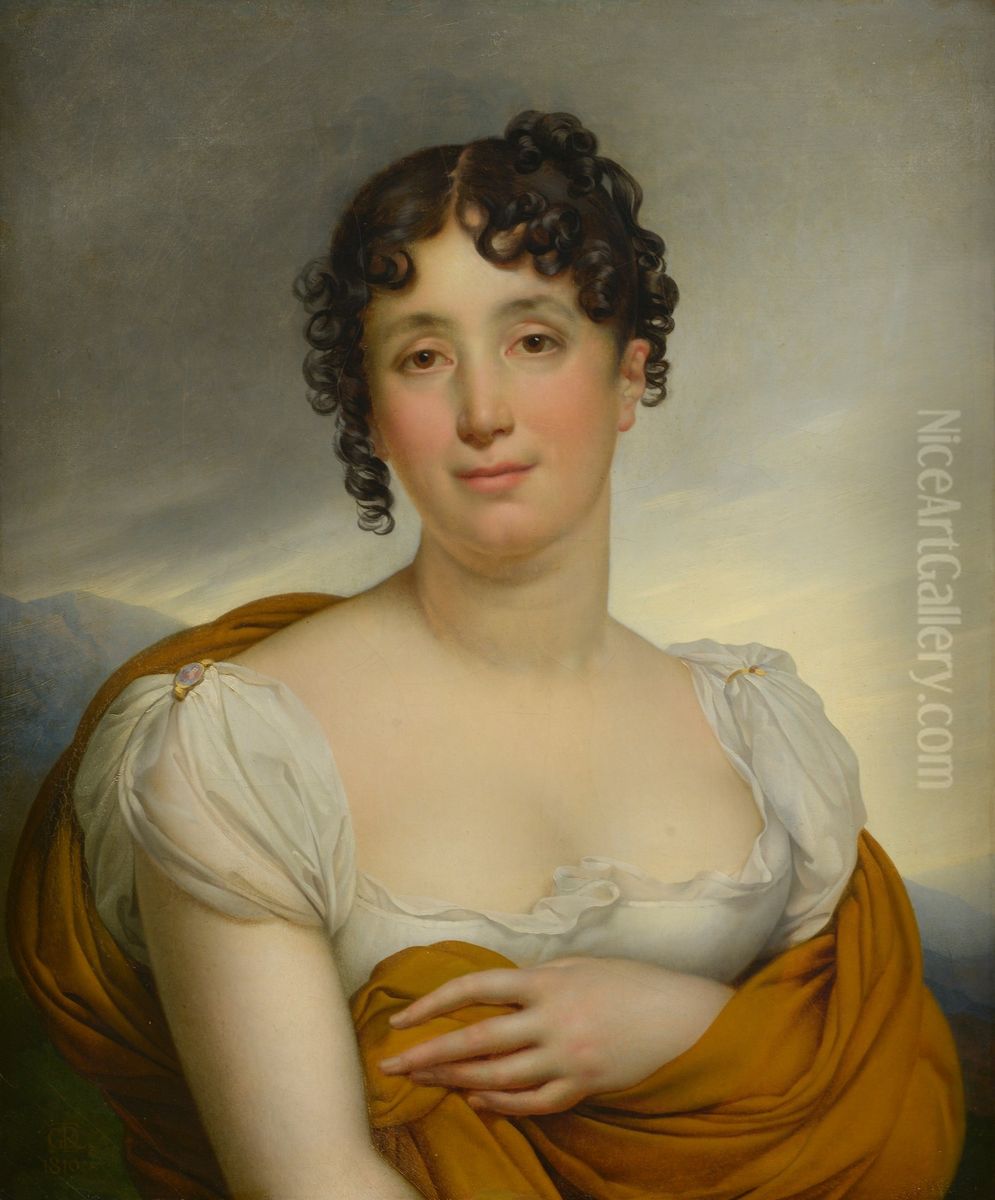 Madame Merlin au chale jaune Oil Painting by Anne-Louis Girodet de Roucy-Triosson