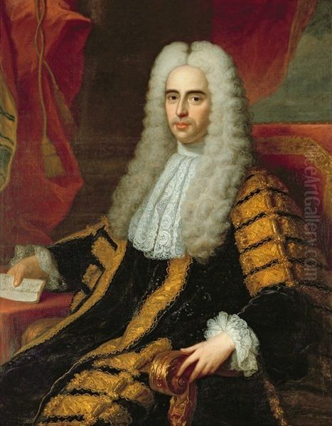 Rt Hon John Methuen as Lord Chancellor of Ireland Oil Painting by Adrien Carpentiers