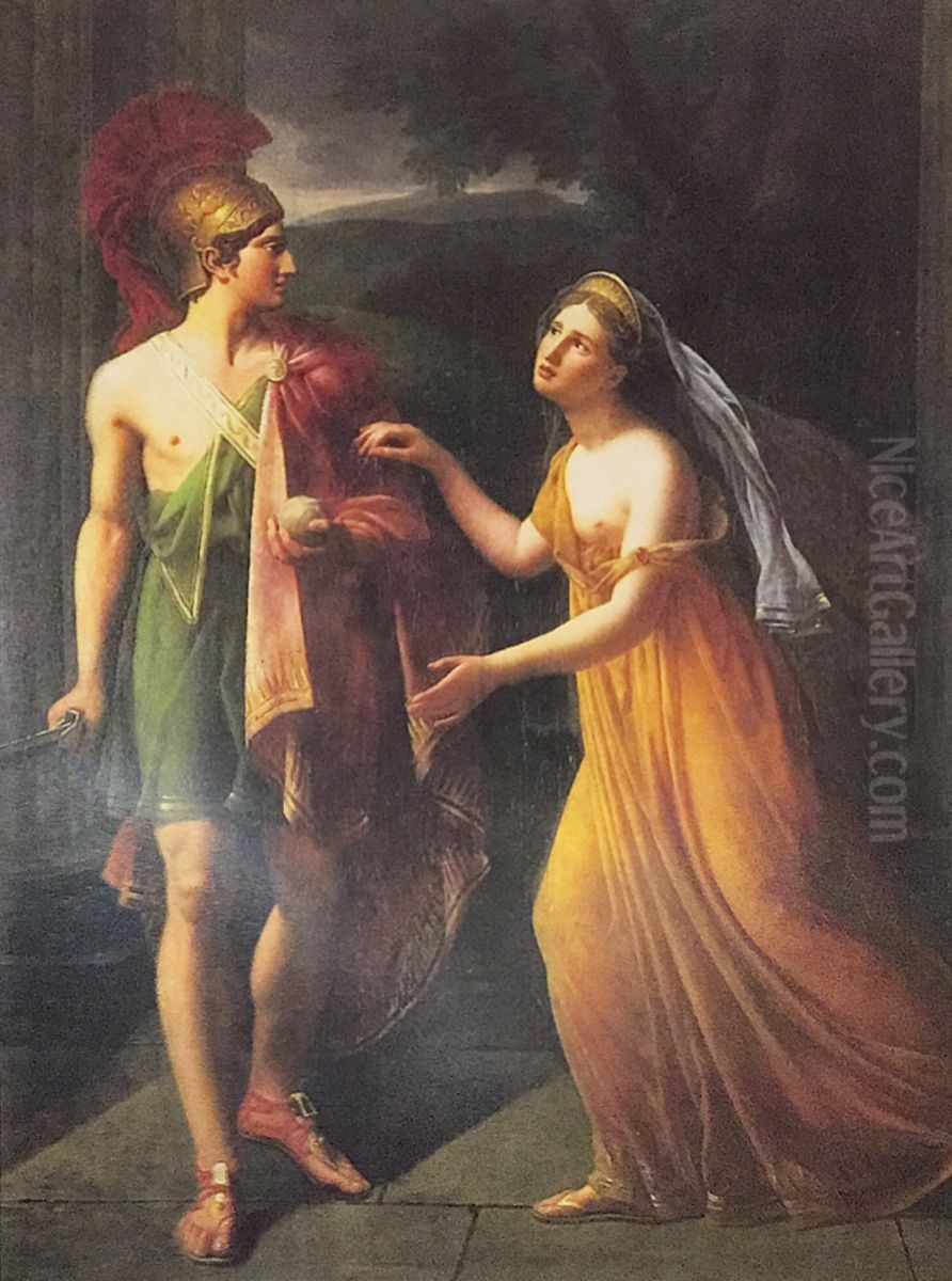 Theseus and Ariadne Oil Painting by Antoinette Befort