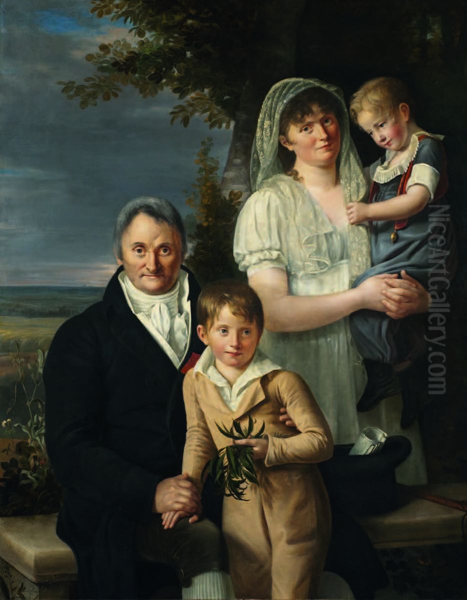 Dr Philippe Pinel (1745-1826) and his family Oil Painting by Marie-Anne-Julie Forestier