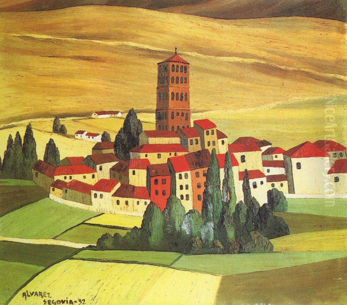 Segovia Oil Painting by Dominguez Alvarez