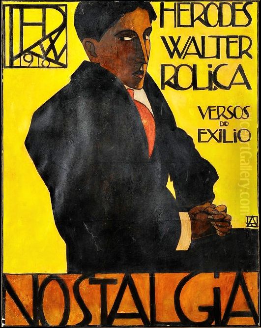 Herodes Walter Rolica - versos do exilio - Nostalgia Oil Painting by Armando Basto