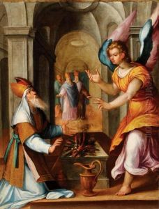 The Angel announcing to Zacharias the forthcoming nativity of John the Baptist