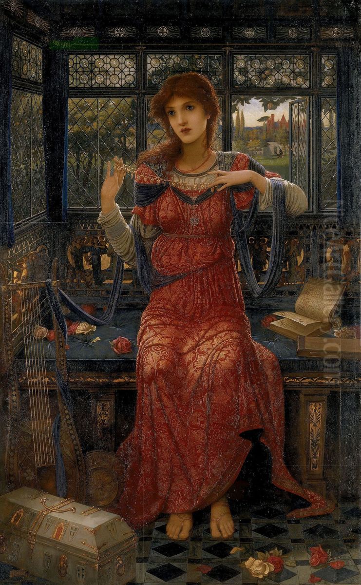 'Oh, swallow, swallow' Oil Painting by John Melhuish Strudwick