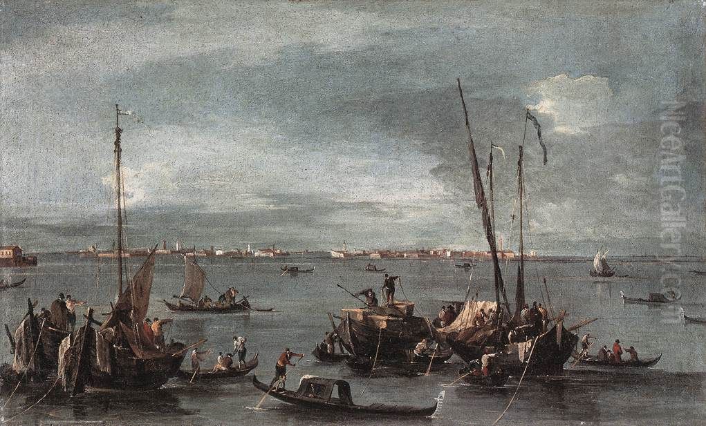 View towards Murano from the Fondamente Nuove, Venice Oil Painting by Francesco Guardi