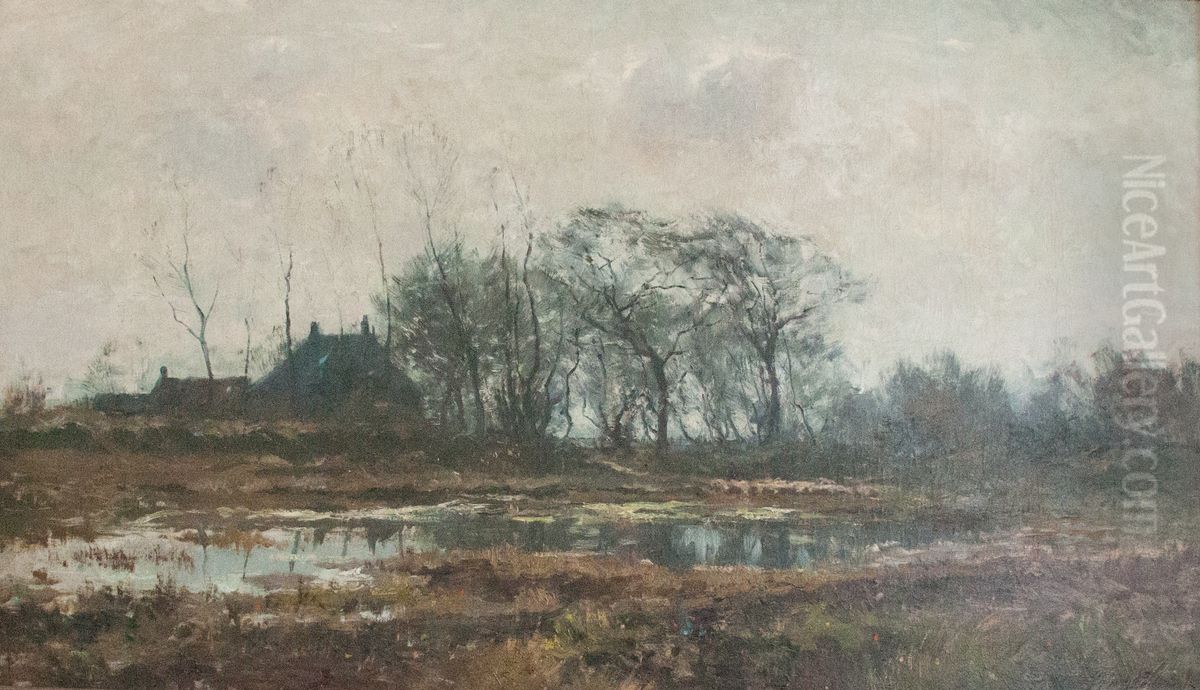 Schapen bij de veenput Oil Painting by Franz Courtens