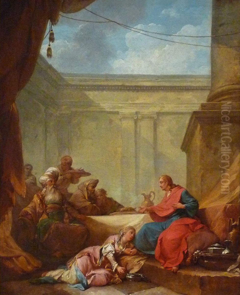 Christ and Mary Magdalene Oil Painting by Philip James de Loutherbourg