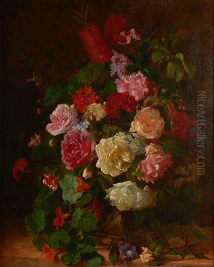 Dead nature (1871) Oil Painting by Jose Ferreira Chaves