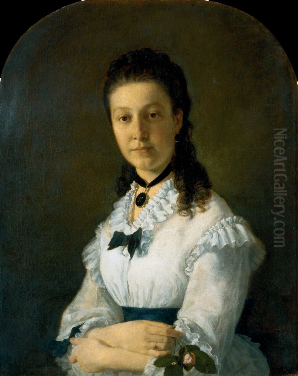 Retrato de Menina Oil Painting by Jose Ferreira Chaves