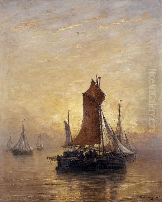 Marine Oil Painting by Hendrik Willem Mesdag