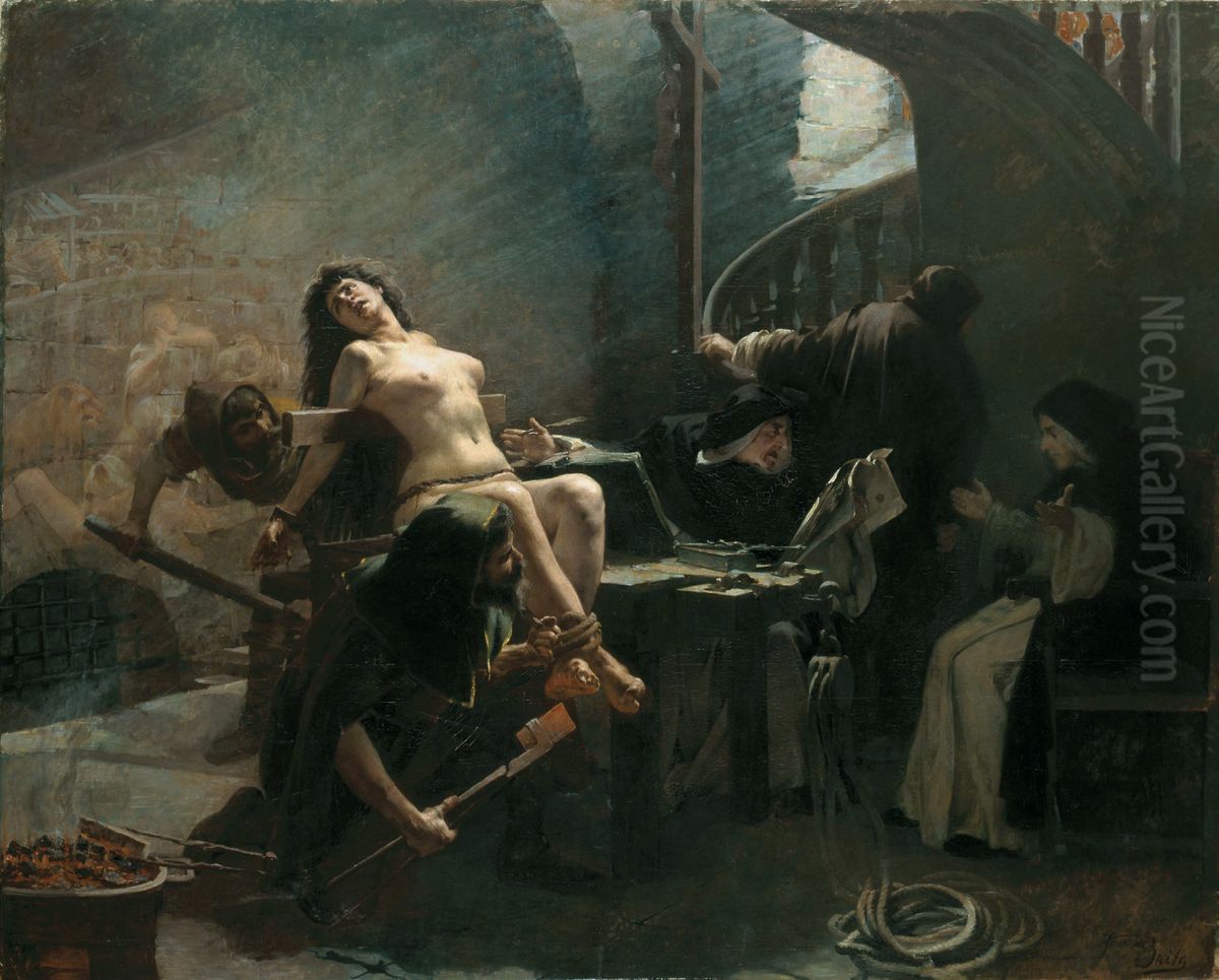 Martyr of Fanaticism Oil Painting by Jose De Brito
