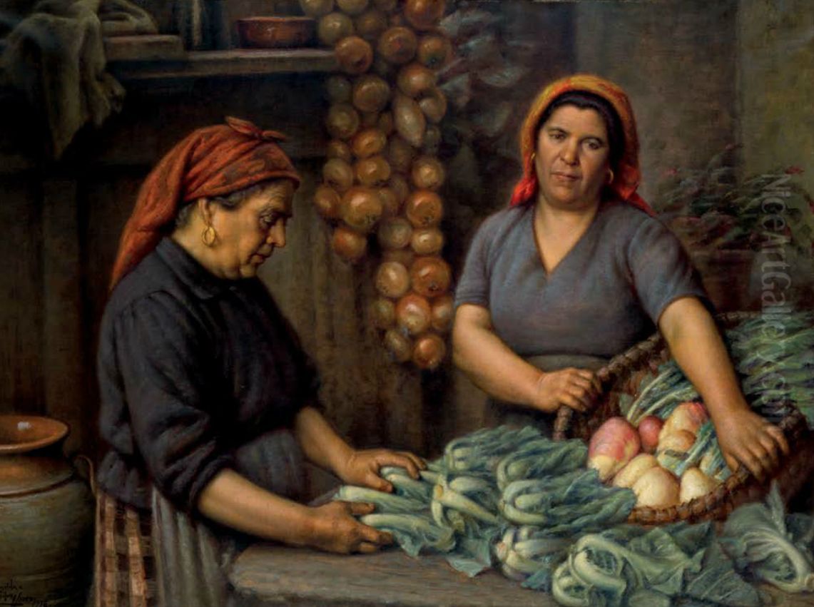 Hortaliceiras Oil Painting by Jose De Almeida E Silva