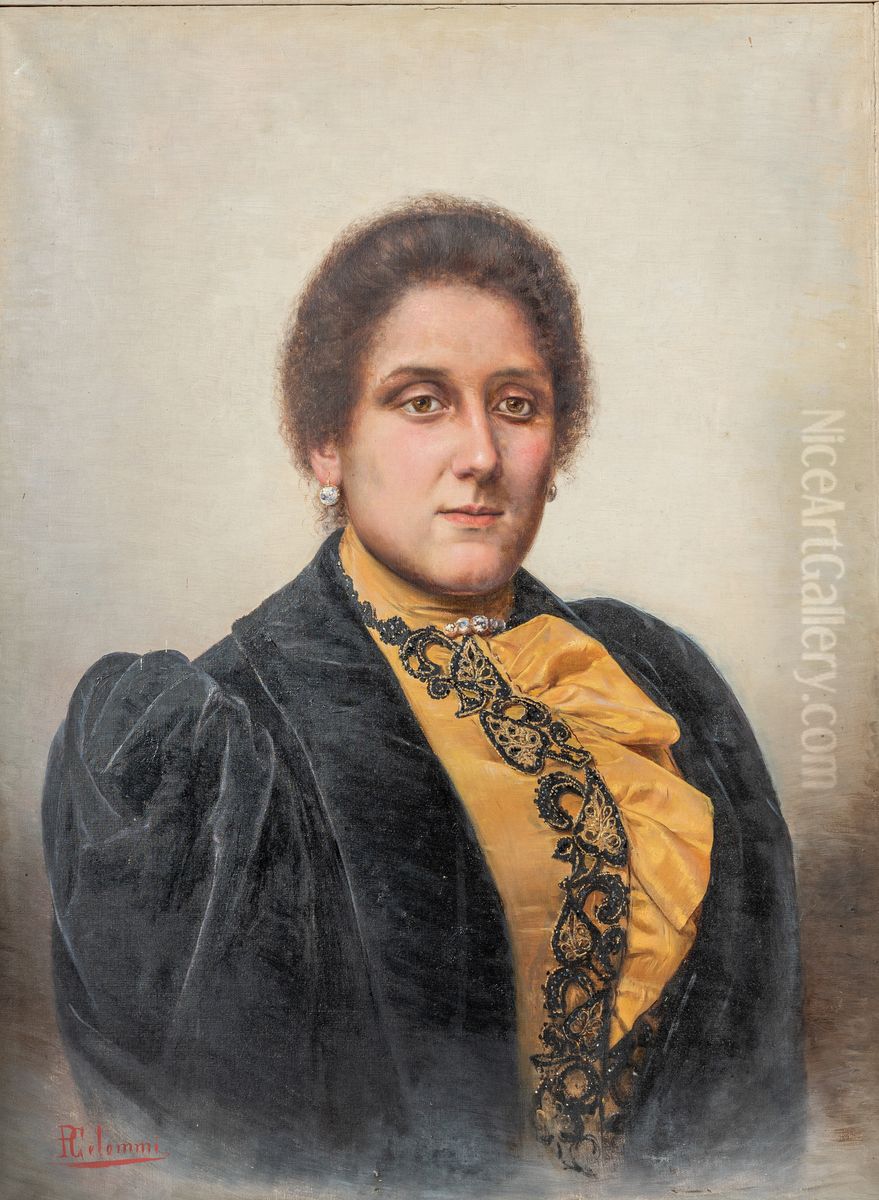 Ritratto della signora Ponno Oil Painting by Pasquale Celommi