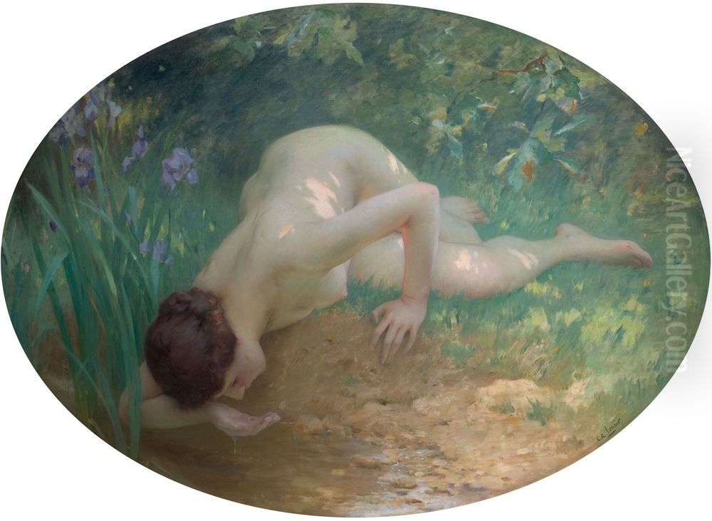 The Bather Oil Painting by Charles-Amable Lenoir