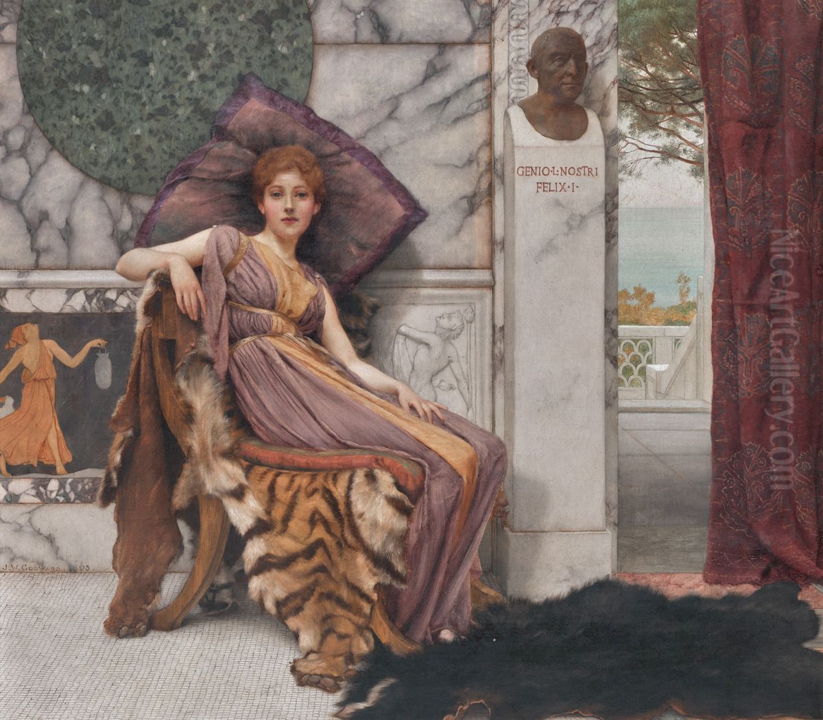 Il Dolce Far Niente (1893) Oil Painting by John William Godward