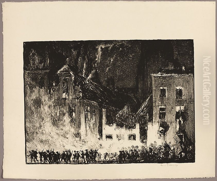 Dixmude Oil Painting by Frank Brangwyn