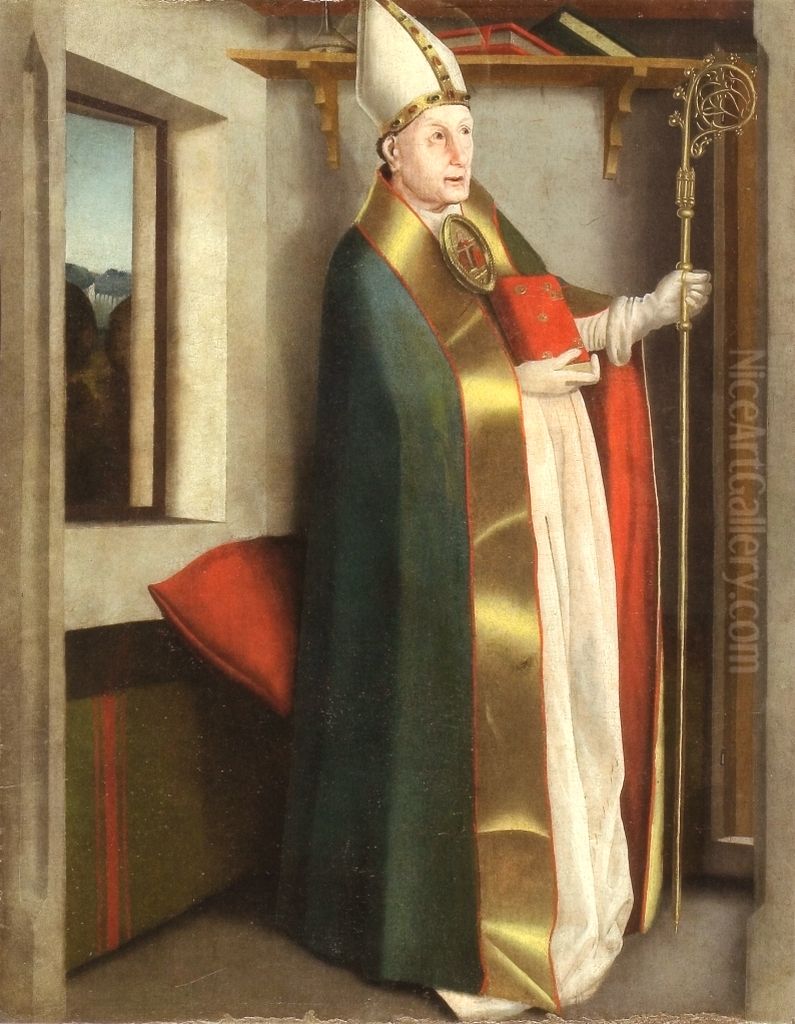 Saint Augustin, retable duMiroir du salut Oil Painting by Konrad Witz