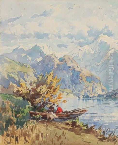 La Conversation Oil Painting by Ciceri, Eugene