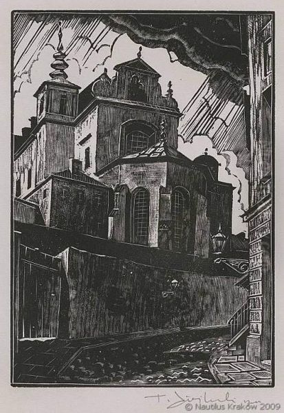 Kosciol Sw. Anny W Warszawie Oil Painting by Tadeusz Cieslewski