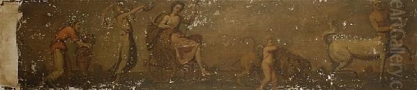 A Bacchanal Oil Painting by Giovanni Batista Cipriani