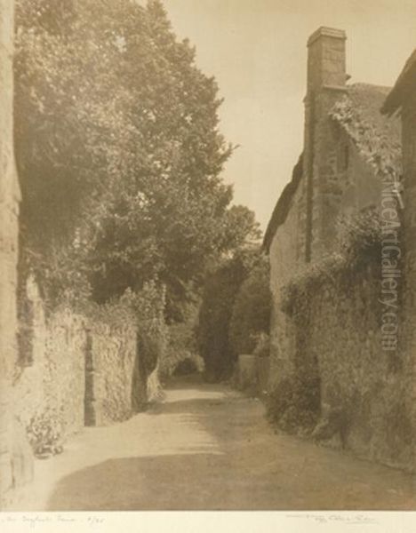 An English Lane Oil Painting by Pegg Clarke