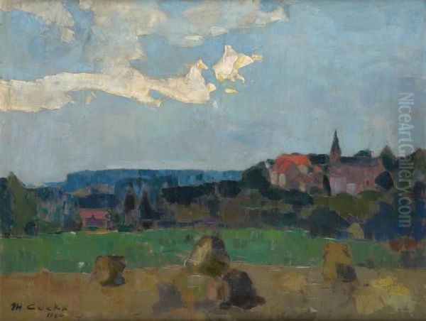 Vue De Linkebeek Oil Painting by Philibert Cockx