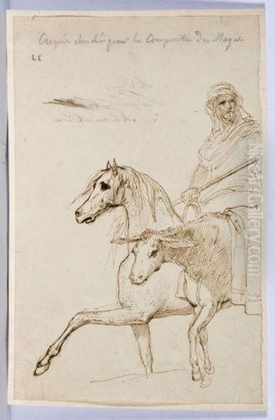 Cavalier Maure Et Son Ane Oil Painting by Leon Cogniet