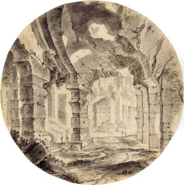 Study Of The Colosseum In Rome Oil Painting by Johannes Colaert
