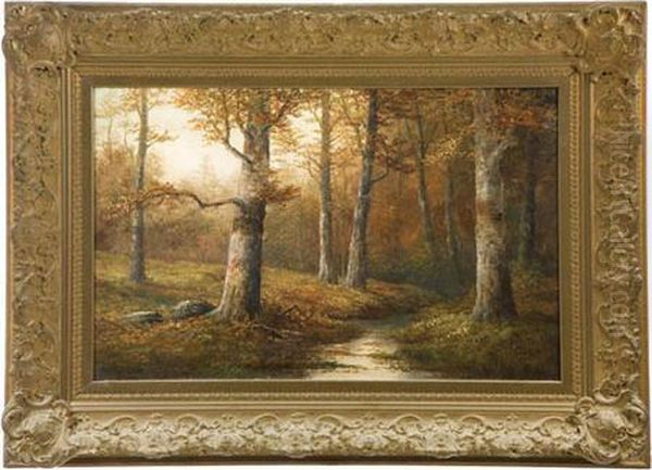 Forest Scene Oil Painting by Willet Cole