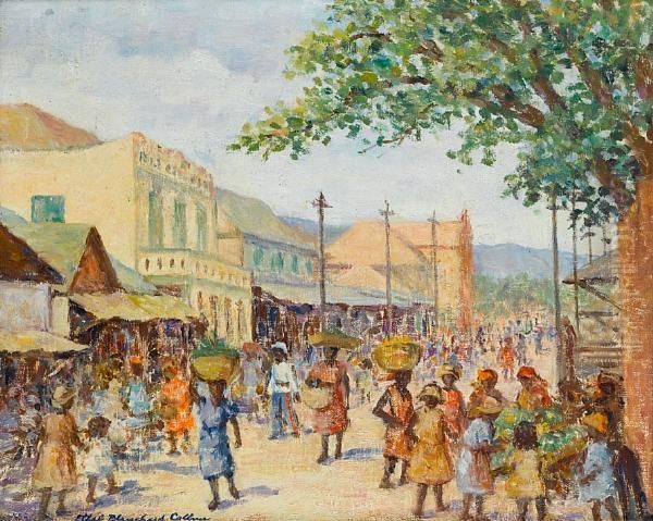 Caribbean Market Oil Painting by Ethel Blanchard Collver