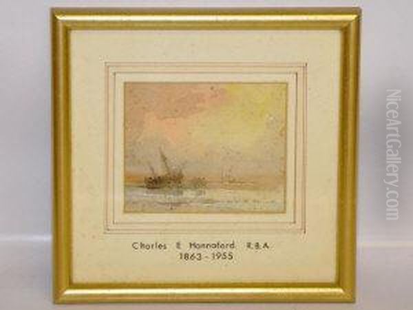 AShoreline With A Wreck Oil Painting by Alfred Charles Conrade