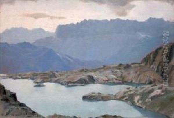 Le Lac Cornu Oil Painting by Charles Henry Contencin